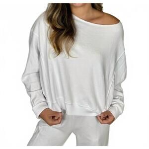 NEW LAMADE maggie off shoulder pullover in white